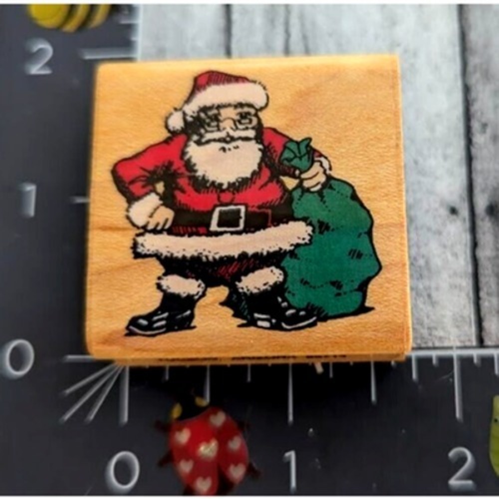Comotion Santa Christmas Toys 484 Rubber Stamp Wood #D101
